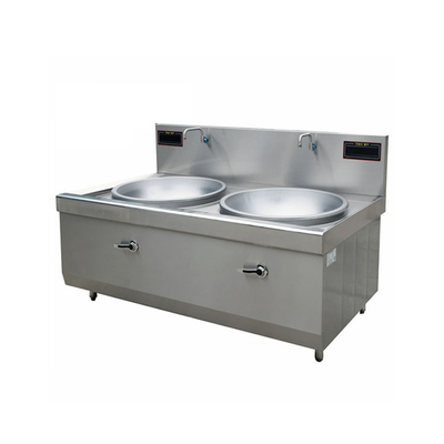 Style chinois électromagnétique de fourneau de chaudron des doubles brûleurs MJDGZ1600 faisant cuire la gamme