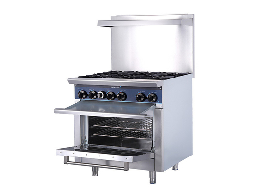 Brûleur 14,6 à l'équipement 36-Inch 6-Open de cuisine de restaurant de Gkw avec le four